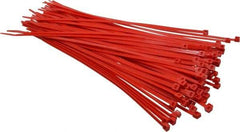 Made in USA - 11-1/4" Long Red Nylon Standard Cable Tie - 50 Lb Tensile Strength, 1.32mm Thick, 3" Max Bundle Diam - Caliber Tooling