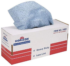 Ability One - Flat Fold Shop Towel/Industrial Wipes - 16-1/2" x 11-1/2" Sheet Size, Blue - Caliber Tooling