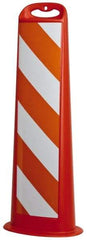 PRO-SAFE - 39" High x 8" Wide Reflective Vertical Panel - Plastic, 3.4 Lbs, White/Orange - Caliber Tooling