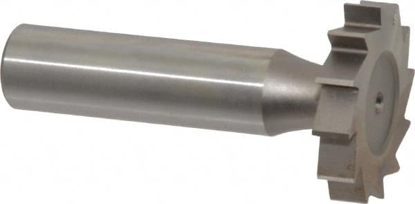 Made in USA - 1-1/8" Diam x 7/32" Face Width, High Speed Steel, 12 Teeth, Shank Connection Woodruff Keyseat Cutter - Uncoated, 2-7/32" OAL x 1/2" Shank, Straight Teeth, ANSI 709, Old Standard 17 - Caliber Tooling