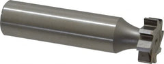 Made in USA - 5/8" Diam x 3/16" Face Width, High Speed Steel, 8 Teeth, Shank Connection Woodruff Keyseat Cutter - Uncoated, 2-3/16" OAL x 1/2" Shank, Straight Teeth, ANSI 605, Old Standard 61 - Caliber Tooling