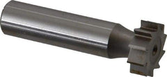 Made in USA - 3/4" Diam x 1/4" Face Width, High Speed Steel, 10 Teeth, Shank Connection Woodruff Keyseat Cutter - Uncoated, 2-1/4" OAL x 1/2" Shank, Straight Teeth, ANSI 806, Old Standard 91 - Caliber Tooling