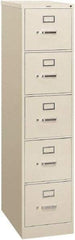 Hon - 15" Wide x 60" High x 26-1/2" Deep, 5 Drawer Vertical File - Steel, Light Gray - Caliber Tooling