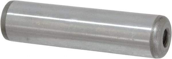 Jergens - 3/4" Diam x 3" Pin Length Alloy Steel Pull Out Dowel Pin - C 47-58 & C 60-64 (Surface) Hardness, 1 Beveled & 1 Threaded End - Caliber Tooling