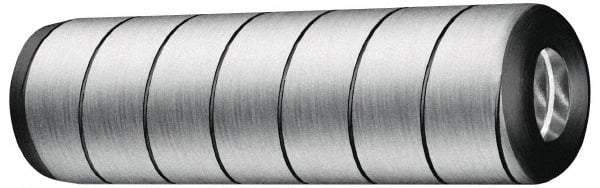 Jergens - 5/8" Diam x 1-1/4" Pin Length Alloy Steel Grooved Dowel Pin - C 47-58 & C 60-64 (Surface) Hardness, 1 Beveled & 1 Threaded End - Caliber Tooling