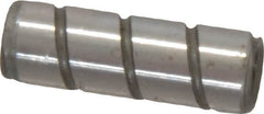 Jergens - 1/4" Diam x 3/4" Pin Length Alloy Steel Grooved Dowel Pin - C 47-58 & C 60-64 (Surface) Hardness, 1 Beveled & 1 Threaded End - Caliber Tooling