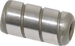 Jergens - 3/8" Diam x 3/4" Pin Length Alloy Steel Grooved Dowel Pin - C 47-58 & C 60-64 (Surface) Hardness, 1 Beveled & 1 Threaded End - Caliber Tooling