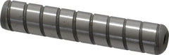 Jergens - 3/8" Diam x 2" Pin Length Alloy Steel Grooved Dowel Pin - C 47-58 & C 60-64 (Surface) Hardness, 1 Beveled & 1 Threaded End - Caliber Tooling