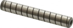 Jergens - 3/8" Diam x 2-1/2" Pin Length Alloy Steel Grooved Dowel Pin - C 47-58 & C 60-64 (Surface) Hardness, 1 Beveled & 1 Threaded End - Caliber Tooling