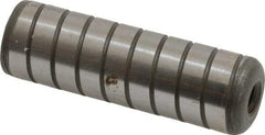 Jergens - 5/8" Diam x 2" Pin Length Alloy Steel Grooved Dowel Pin - C 47-58 & C 60-64 (Surface) Hardness, 1 Beveled & 1 Threaded End - Caliber Tooling