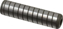 Jergens - 5/8" Diam x 2-1/2" Pin Length Alloy Steel Grooved Dowel Pin - C 47-58 & C 60-64 (Surface) Hardness, 1 Beveled & 1 Threaded End - Caliber Tooling