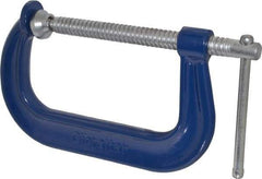 Gibraltar - Regular-Duty 6" Max Opening, 4-1/8" Throat Depth, Forged Steel Standard C-Clamp - 6,600 Lb Capacity, 0" Min Opening, Deep Throat - Caliber Tooling