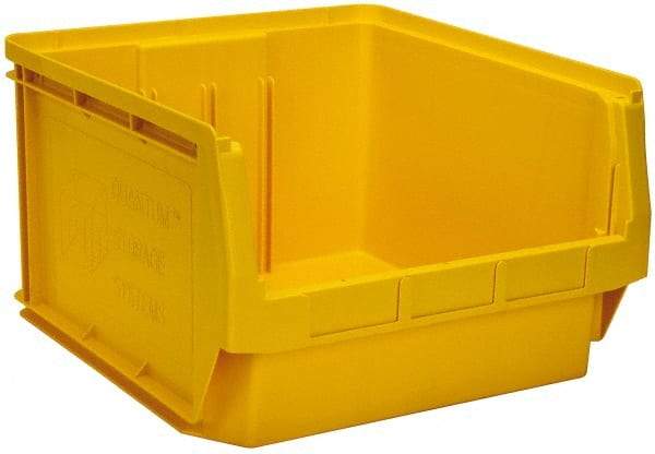 Quantum Storage - 120 Lb. Load Capacity, 19-3/4" Deep, Yellow Polyethylene Hopper Stacking Bin - 11-7/8" High x 18-3/8" Wide x 19-3/4" Long - Caliber Tooling