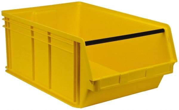 Quantum Storage - 140 Lb. Load Capacity, 29" Deep, Yellow Polyethylene Hopper Stacking Bin - 11-7/8" High x 18-3/8" Wide x 29" Long - Caliber Tooling