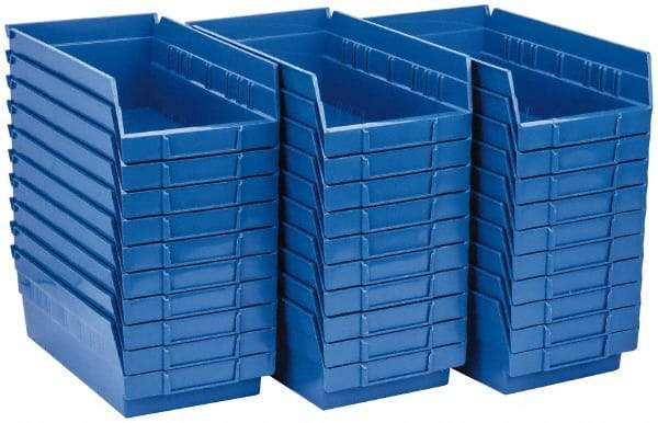 Quantum Storage - 50 Lb. Load Capacity, 11-5/8" Deep, Blue Polypropylene Hopper Shelf Bin - 4" High x 6-5/8" Wide x 11-5/8" Long - Caliber Tooling