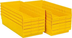 Quantum Storage - 50 Lb. Load Capacity, 17-7/8" Deep, Yellow Polypropylene Hopper Shelf Bin - 4" High x 8-3/8" Wide x 17-7/8" Long - Caliber Tooling