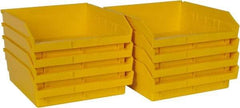 Quantum Storage - 50 Lb. Load Capacity, 11-5/8" Deep, Yellow Polypropylene Hopper Shelf Bin - 4" High x 11-1/8" Wide x 11-5/8" Long - Caliber Tooling