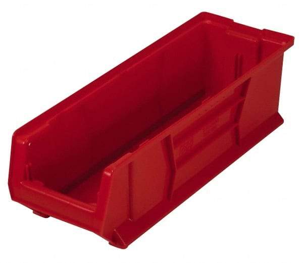 Quantum Storage - 100 Lb. Load Capacity, 23-7/8" Deep, Red Polypropylene Hopper Stacking Bin - 7" High x 8-1/4" Wide x 23-7/8" Long - Caliber Tooling