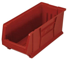 Quantum Storage - 100 Lb. Load Capacity, 23-7/8" Deep, Red Polypropylene Hopper Stacking Bin - 9" High x 8-1/4" Wide x 23-7/8" Long - Caliber Tooling