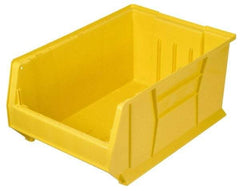 Quantum Storage - 100 Lb. Load Capacity, 23-7/8" Deep, Yellow Polypropylene Hopper Stacking Bin - 7" High x 11" Wide x 23-7/8" Long - Caliber Tooling