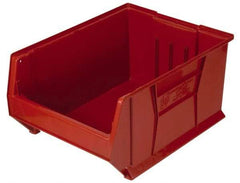 Quantum Storage - 100 Lb. Load Capacity, 23-7/8" Deep, Red Polypropylene Hopper Stacking Bin - 12" High x 18-1/4" Wide x 23-7/8" Long - Caliber Tooling