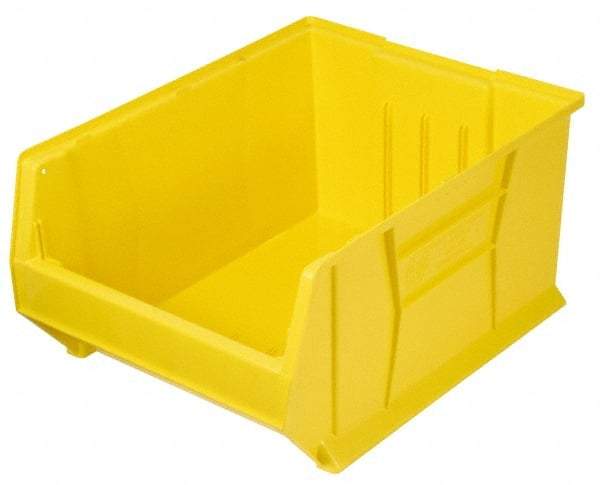 Quantum Storage - 100 Lb. Load Capacity, 23-7/8" Deep, Yellow Polypropylene Hopper Stacking Bin - 10" High x 11" Wide x 23-7/8" Long - Caliber Tooling