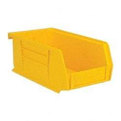 Quantum Storage - 10 Lb. Load Capacity, 7-3/8" Deep, Yellow Polypropylene Hopper Stacking Bin - 3" High x 4-1/8" Wide x 7-3/8" Long - Caliber Tooling