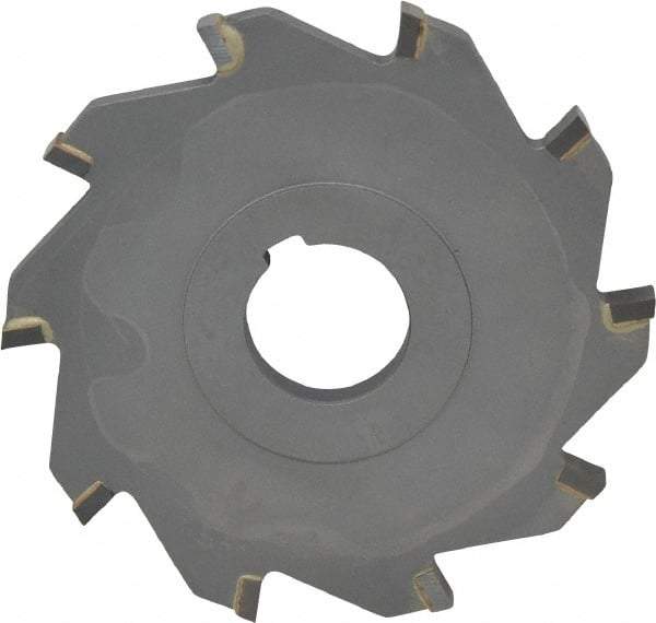 Made in USA - 4" Diam x 5/16" Width of Cut, 10 Teeth, Carbide Tipped Side Milling Cutter - Straight Teeth, Uncoated - Caliber Tooling