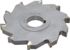 Made in USA - 4" Diam x 3/8" Width of Cut, 10 Teeth, Carbide Tipped Side Milling Cutter - Straight Teeth, Uncoated - Caliber Tooling