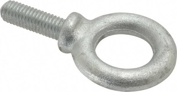 Gibraltar - 2,600 Lb Capacity, Forged Steel, 1/2-13 Thread, Fixed Lifting Eye Bolt - Fully Threaded, 1-1/2" Shank, 1-1/2" Thread Length, Shoulder - Caliber Tooling