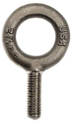 Gibraltar - 6,000 Lb Capacity, Steel, 3/4-10 Thread, Fixed Lifting Eye Bolt - Fully Threaded, 3" Shank, 3" Thread Length, No Shoulder - Caliber Tooling