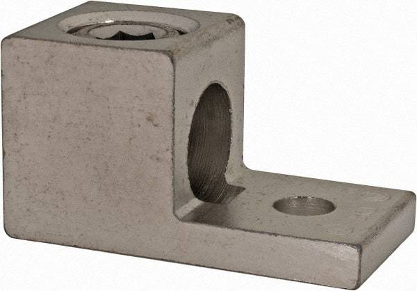 Thomas & Betts - 6 AWG Noninsulated Square Ring Terminal - 5/16" Stud, 2" OAL x 1" Wide, Tin Plated Aluminum Contact - Caliber Tooling