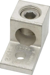 Thomas & Betts - 6 AWG Noninsulated Compression Connection Square Ring Terminal - 5/16" Stud, 2" OAL x 1" Wide, Tin Plated Aluminum Contact - Caliber Tooling