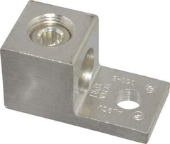 Thomas & Betts - 6 AWG Noninsulated Compression Connection Square Ring Terminal - 3/8" Stud, 2-1/4" OAL x 1-1/8" Wide, Tin Plated Aluminum Contact - Caliber Tooling