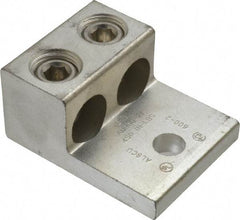 Thomas & Betts - 2 AWG Noninsulated Compression Connection Rectangle Ring Terminal - 1/2" Stud, 3-3/16" OAL x 2-13/32" Wide, Tin Plated Aluminum Contact - Caliber Tooling