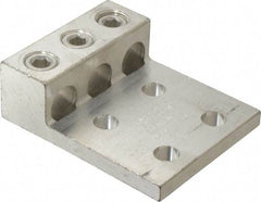 Thomas & Betts - 4 AWG Noninsulated Compression Connection Rectangle Ring Terminal - 1/2" Stud, 4-11/16" OAL x 3-3/4" Wide, Tin Plated Aluminum Contact - Caliber Tooling