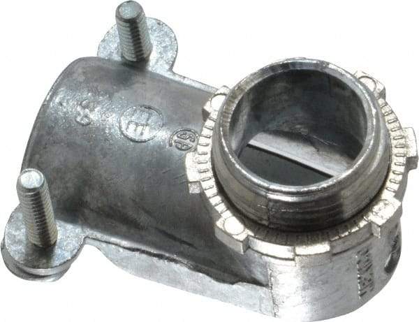 Thomas & Betts - 3/4" Trade, Die Cast Zinc Squeeze Clamp Angled FMC Conduit Connector - Noninsulated - Caliber Tooling