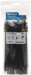 Thomas & Betts - 7-1/2" Long Black Nylon Mountable Cable Tie - 50 Lb Tensile Strength - Caliber Tooling