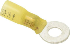 3M - 12-10 AWG Partially Insulated Crimp Connection Circular Ring Terminal - 1/4" Stud, 1.2" OAL x 0.59" Wide, Copper Contact - Caliber Tooling