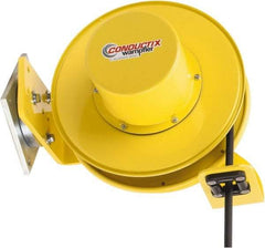 Conductix - 14 AWG, 40' Cable Length, Cord & Cable Reel with Cable End - 3 Outlets, SO Cable, White Reel - Caliber Tooling