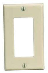 Leviton - 1 Gang, 4-1/2 Inch Long x 2-3/4 Inch Wide, Standard Switch Plate - Decorator Switch, Ivory, Plastic - Caliber Tooling