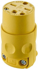 Leviton - 250 VAC, 15 Amp, 6-15R NEMA, Straight, Self Grounding, Commercial Grade Connector - 2 Pole, 3 Wire, 3 Phase, PVC, Yellow - Caliber Tooling