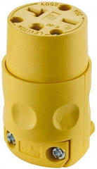 Leviton - 250 VAC, 20 Amp, 6-20R NEMA, Straight, Self Grounding, Commercial Grade Connector - 2 Pole, 3 Wire, 3 Phase, PVC, Yellow - Caliber Tooling