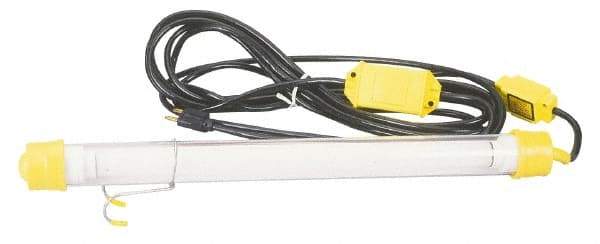 Made in USA - 120 Volt, 15 Watt, Electric, Fluorescent Portable Hook Work Light - 50' Cord, 1 Head - Caliber Tooling