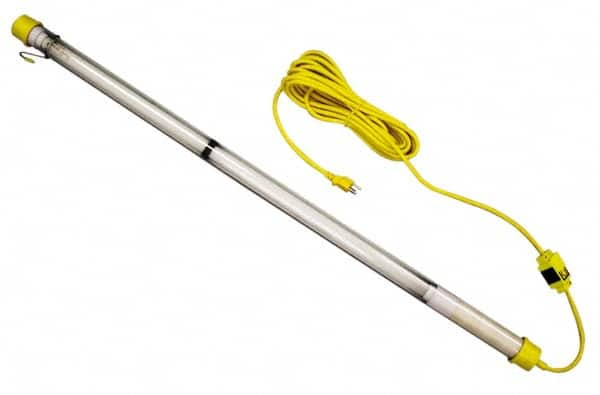 Made in USA - 120 Volt, 25 Watt, Electric, Fluorescent Portable Hook Work Light - 25' Cord, 1 Head - Caliber Tooling