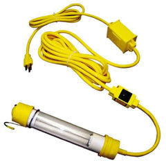 Made in USA - 120 Volt, 13 Watt, Electric, Fluorescent Portable Hook Work Light - 25' Cord, 1 Head - Caliber Tooling