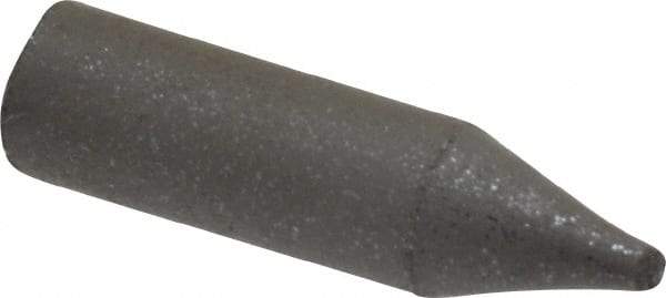 Made in USA - 9/32" Max Diam x 1" Long, Cone, Rubberized Point - Medium Grade, Silicon Carbide, 1/16" Arbor Hole, Unmounted - Caliber Tooling