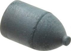 Made in USA - 1/2" Max Diam x 7/8" Long, Cone, Rubberized Point - Very Fine Grade, Silicon Carbide, 1/8" Arbor Hole, Unmounted - Caliber Tooling