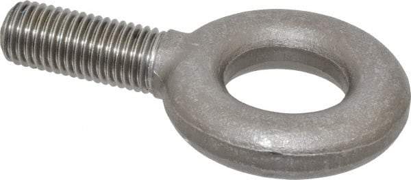 Gibraltar - 9,000 Lb Capacity, Steel, 1-8 Thread, Fixed Lifting Eye Bolt - Fully Threaded, 2-1/2" Shank, 2-1/2" Thread Length, No Shoulder - Caliber Tooling