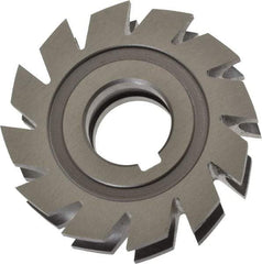 Made in USA - 1/4" Radius, 1/2" Circle Diam, 3" Diam x 0.822" Wide Cut, High Speed Steel Concave Radius Cutter - 3" OAL, Arbor Connection, Uncoated, Form Relieved, 10 Teeth - Caliber Tooling